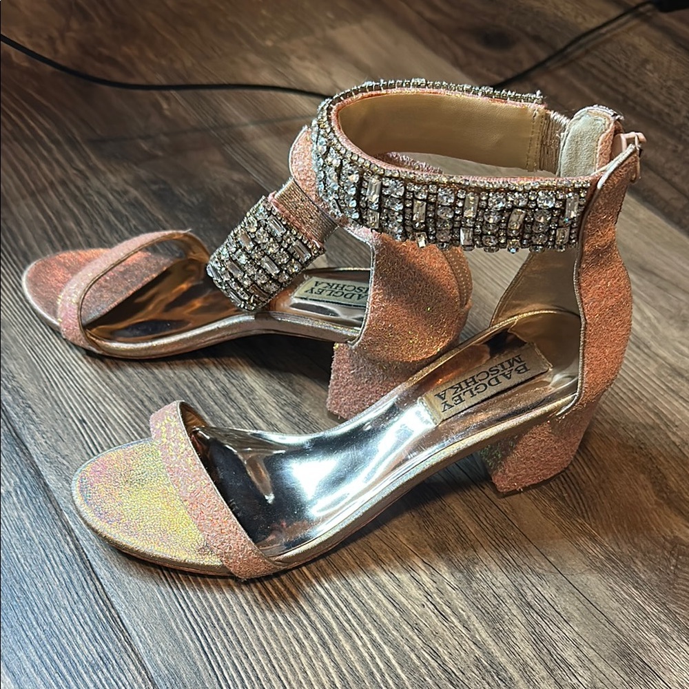 Badgley Mischka Pink Rhinestone Heels